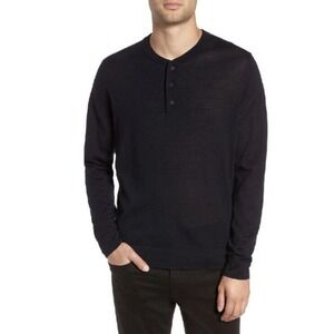 Vince mens wool henley sweater in coastal‎ EUC XXL